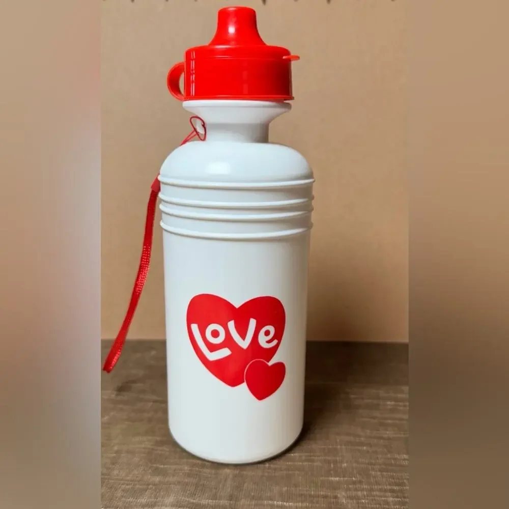 Love Heart Red and White Party Water Bottle